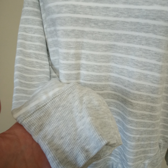 Active Life Modal Athleisure Gray Striped Soft top - Picture 4 of 14